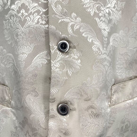 Frontier Classics Mens XL Ivory Vest Paisley Button Collar Adjustable Back - Picture 5 of 12